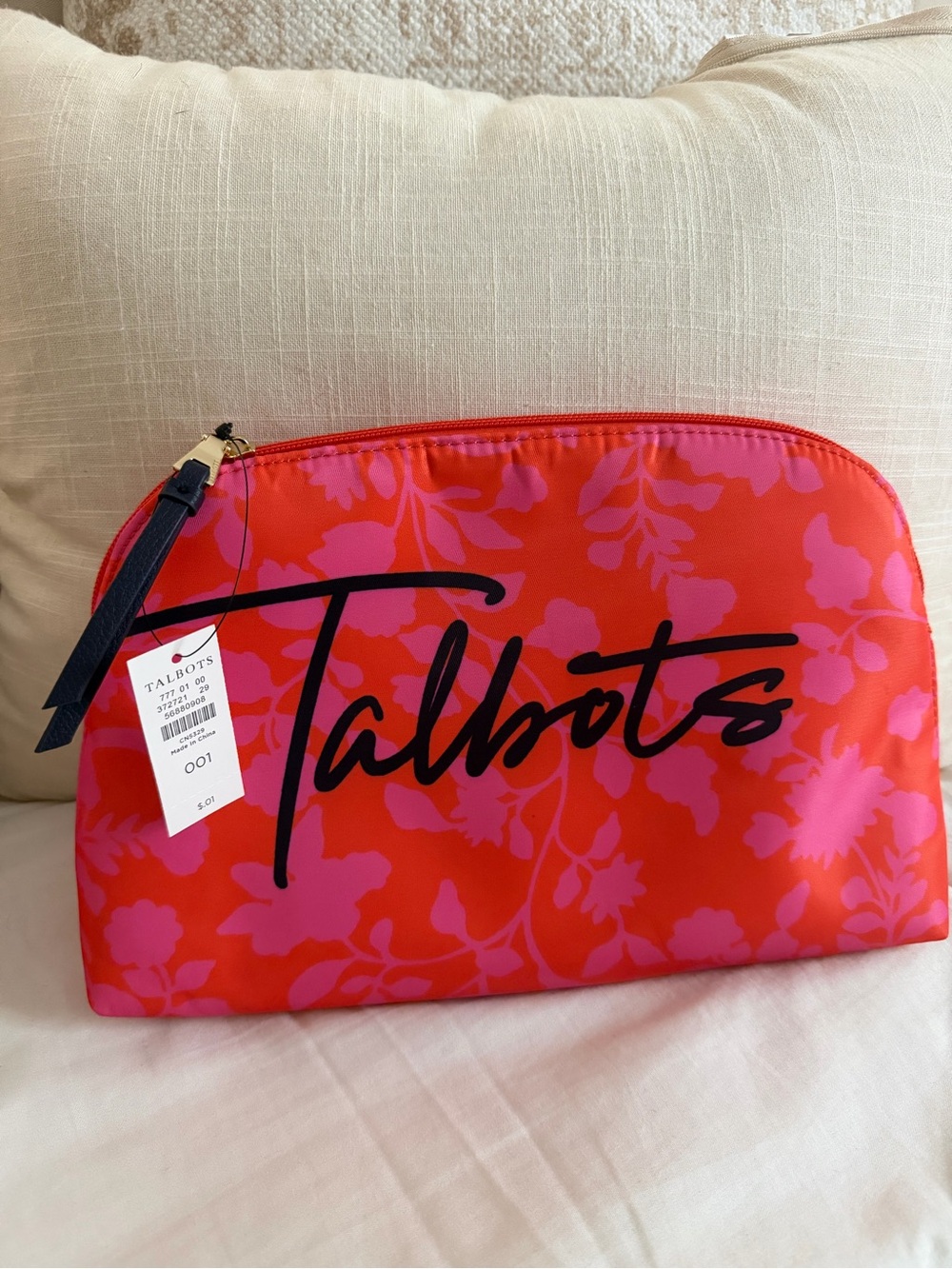 Talbots Cosmetic Bag NEW Logo Floral Women Gift Travel Jewelry Makeup organizer